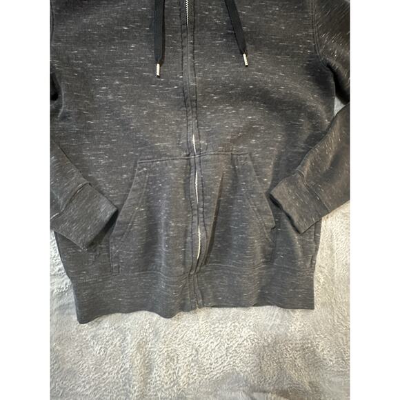 H&M Men’s Small Hoodie Sweatshirt Zip Up Dark Gray Regular Fit Fleece Lined - Picture 3 of 8